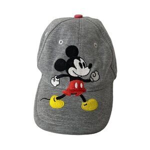 Disney Hat Kid’s Mickey Mouse Grey Embroidered Adjustable One Size